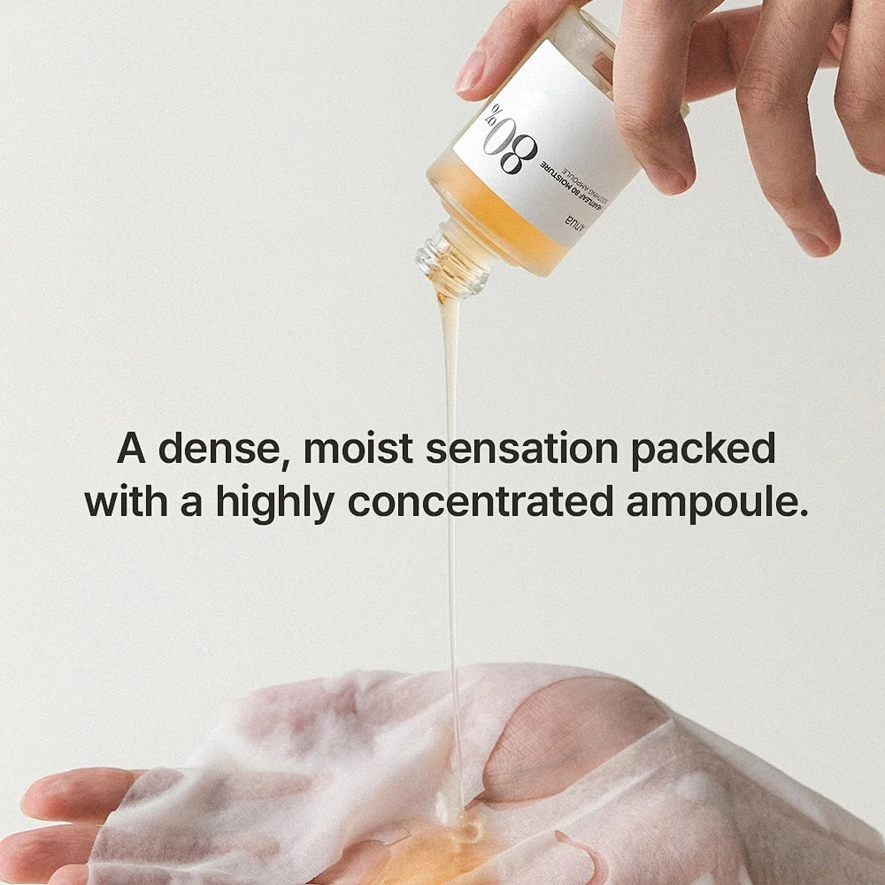 Anua Heartleaf 80 Soothing Ampoule, Hydrating Face Serum for Glass Skin, Panthenol, Hyaluronic Acid, Korean Skincare