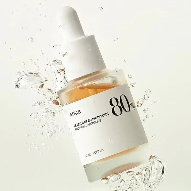 Anua Heartleaf 80 Soothing Ampoule, Hydrating Face Serum for Glass Skin, Panthenol, Hyaluronic Acid, Korean Skincare